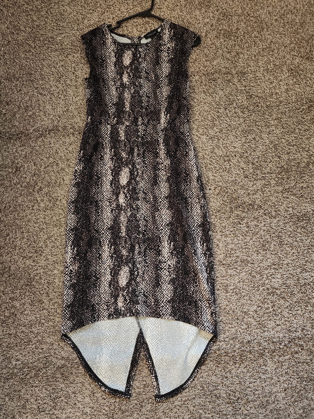 Abbeline Snake-Print High-Low Dress - Black/Brown